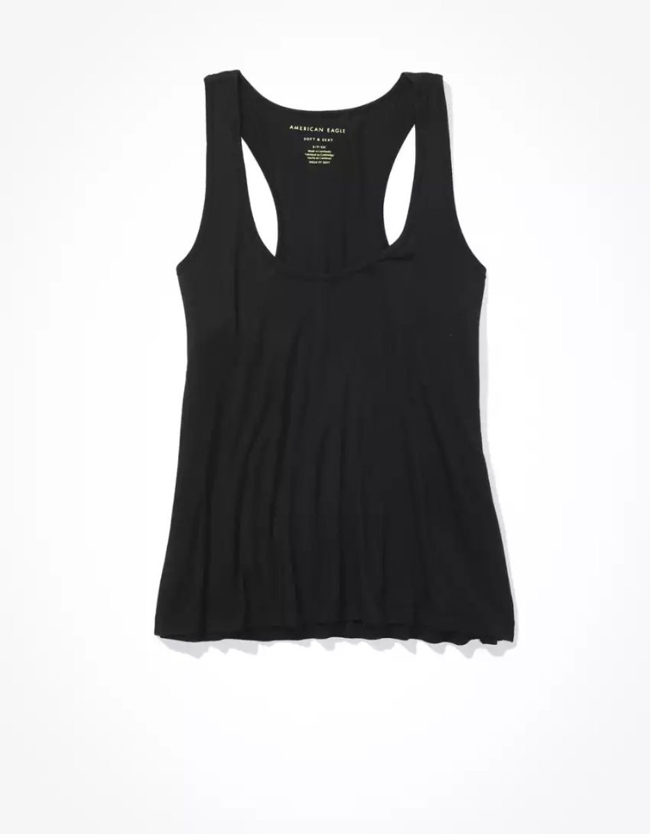 Debardeur American Eagle AE Soft & Sexy Flowy Noir Femme | NBJ-17706485